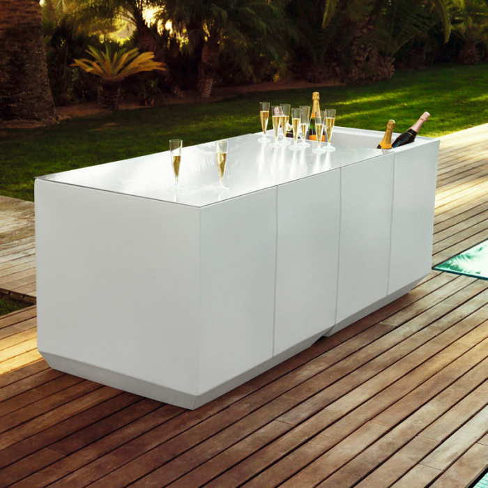 Bar catering cu frapiera si iluminare LED Vela 200 cm, design modern, 54109 - Vondom [8]