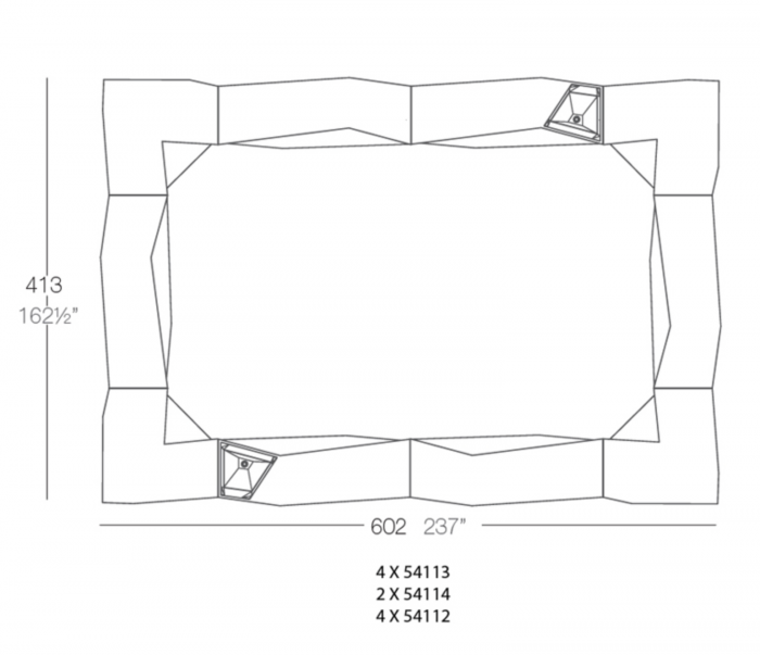Bar colt cu iluminare LED RGBW Faz 114x111 cm, design geometric, personalizabil, 54112 - Vondom [7]