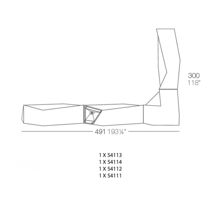 Bar cu iluminare LED RGBW Faz 190 cm, design geometric, personalizabil, 54113 - Vondom [8]