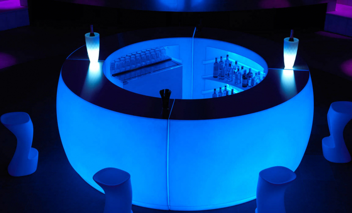 Bar curbat Fiesta 160x160 cm iluminare LED RGBW control smart, design modern, 56002 - Vondom [4]