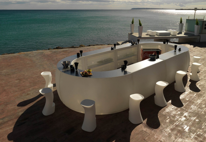 Bar curbat Fiesta 160x160 cm iluminare LED RGBW control smart, design modern, 56002 - Vondom [7]