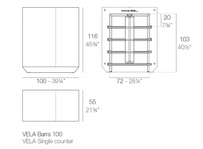 Bar iluminare LED RGBW Vera 100 cm cu control smart, design modern, 54081 - Vondom [2]