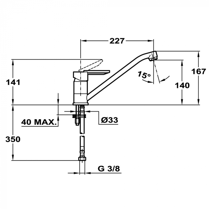 Baterie de bucatarie  ML cu teava joasa si aerator anticalcar -Teka [2]