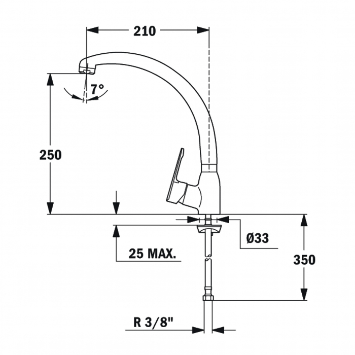Baterie de bucatarie  MN cu teava inalta si aerator anticalcar -Teka [2]