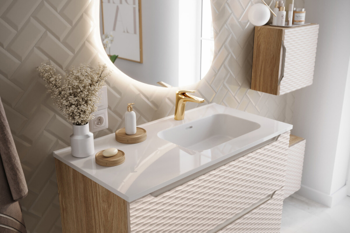 Baterie lavoar incastrat baie, finisaj auriu, NIAGARA NISKA – COMAD [5]