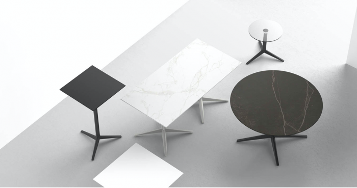 Baza 4 picioare masa exterior Faz din aluminiu √∏96,5X50 cm, fixa/pentru blat sticla diverse finisaje, 54143 - Vondom [3]
