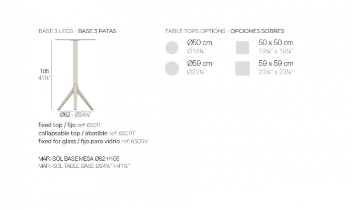 Baza masa exterior Mari-sol din aluminiu h 105 cm, diverse finisaje, 65011 - Vondom [6]