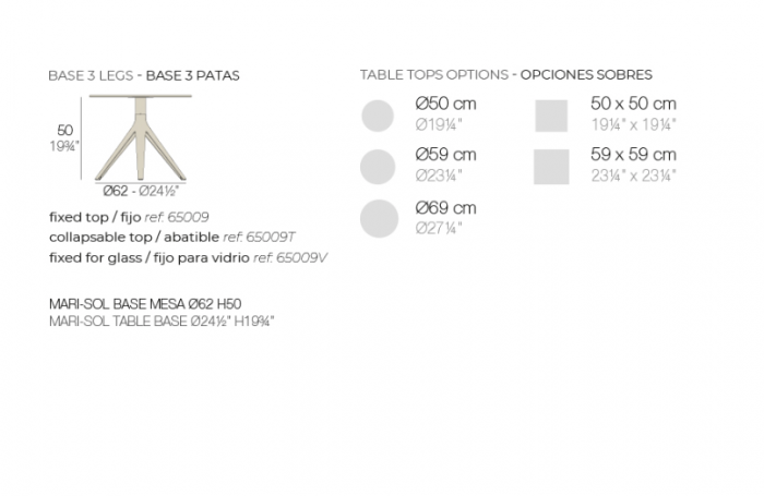 Baza masa exterior Mari-sol din aluminiu h 50 cm, diverse finisaje, 65009 - Vondom [2]