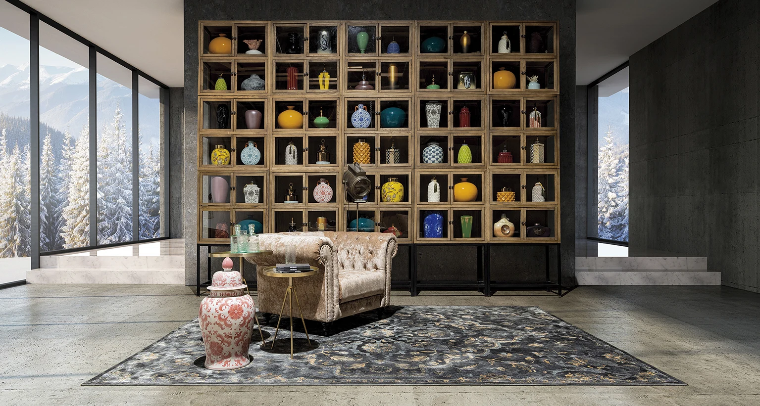 BERN COMODA MODULARA CU VITRINA VicalHome 27001 [17]