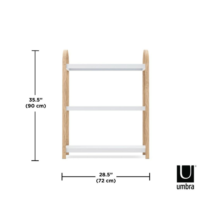 Bibliotecă Bellwood 72x25x90 cm, Alb Natural - Umbra [6]
