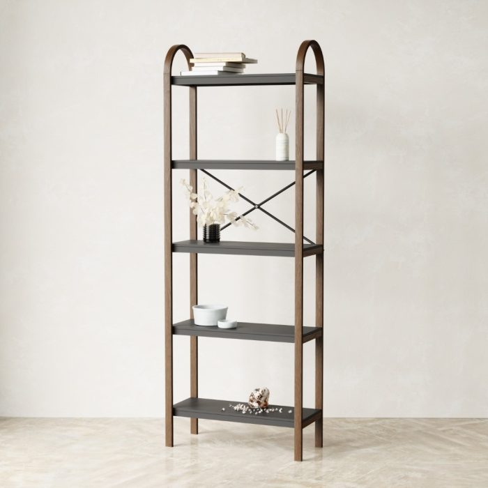 Bibliotecă din Prawdziwe Lemn Negru Nuc, 61x26x170cm, Umbra 1016840-048 [5]