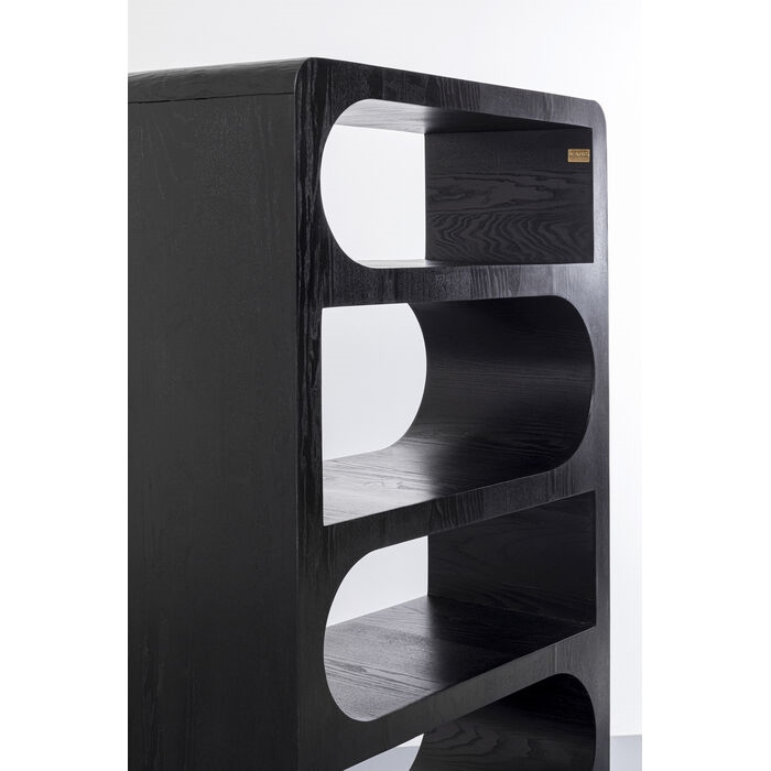 Bibliotecă Forma 90x38x180 cm, Lemn de Frasin și Mango Lăcuit Negru - Kare Design [4]