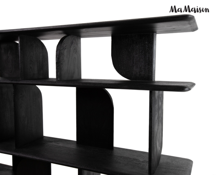 Bibliotecă Nivo 170x35x140 cm, Lemn Mango Negru - MaMaison [3]