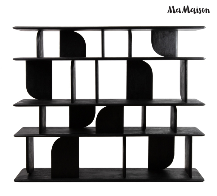 Bibliotecă Nivo 170x35x140 cm, Lemn Mango Negru - MaMaison [2]
