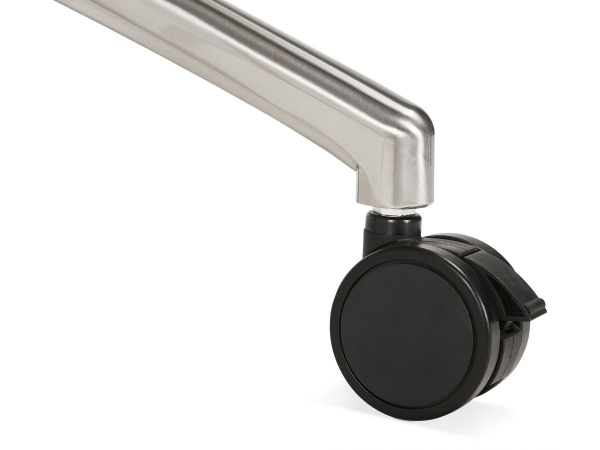 Birou lemn nuc cu roti Neves 160x80 cm blat reglabil, pal melaminat / baza neagra si crom, OT00860WA - Kokoon [13]