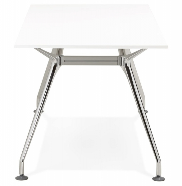 Birou modern alb Bullet II 160x80 cm pal melaminat, picioare otel crom, OT00370WH - Kokoon [3]