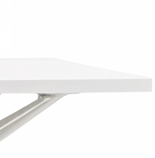 Birou modern alb Bullet II 160x80 cm pal melaminat, picioare otel crom, OT00370WH - Kokoon [5]