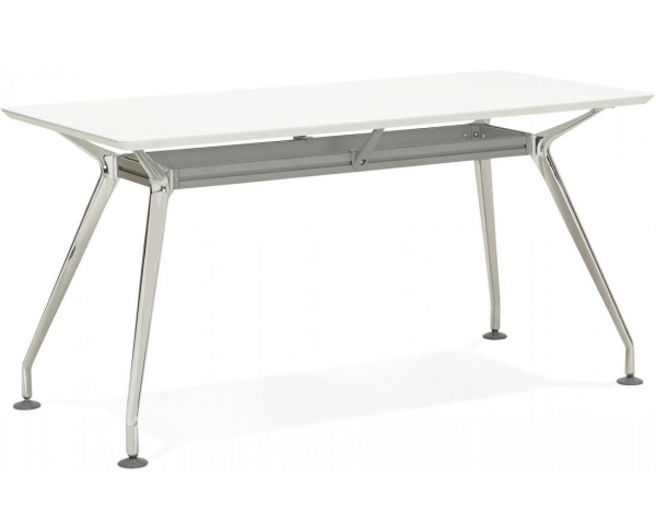 Birou managerial alb Milo 150x70 cm MDF alb, picioare otel crom, design modern, OT00410WH - Kokoon [6]