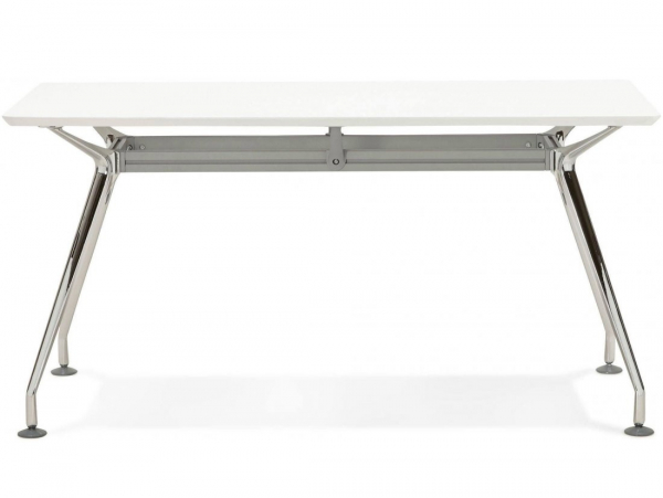 Birou managerial alb Milo 150x70 cm MDF alb, picioare otel crom, design modern, OT00410WH - Kokoon [3]
