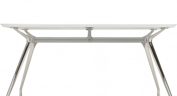 Birou managerial alb Milo 150x70 cm MDF alb, picioare otel crom, design modern, OT00410WH - Kokoon [2]