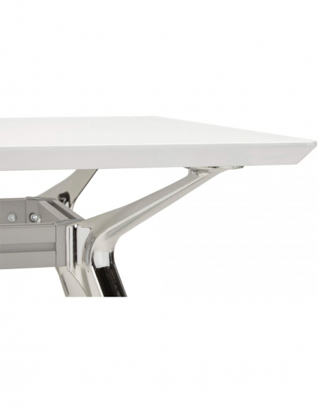 Birou managerial alb Milo 150x70 cm MDF alb, picioare otel crom, design modern, OT00410WH - Kokoon [8]