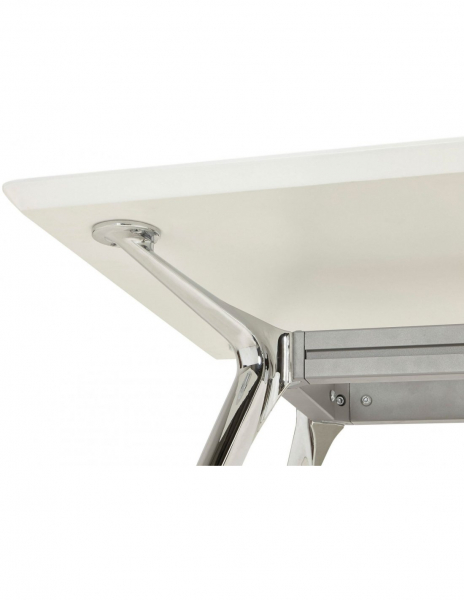 Birou managerial alb Milo 150x70 cm MDF alb, picioare otel crom, design modern, OT00410WH - Kokoon [5]