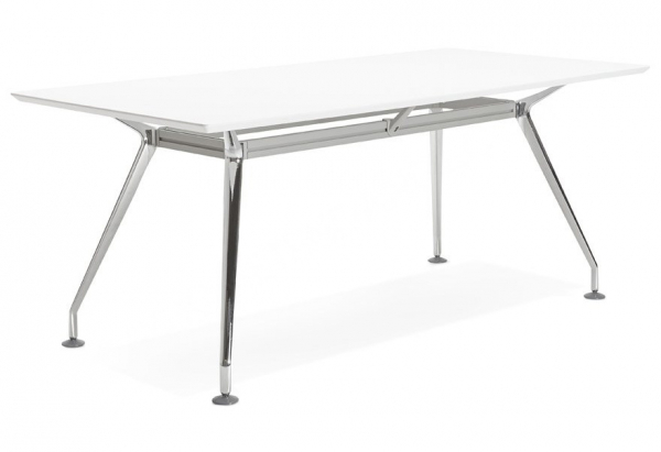 Birou premium alb MDF Milo 180x90 cm, picioare otel, design modern, OT00450WH - Kokoon [4]