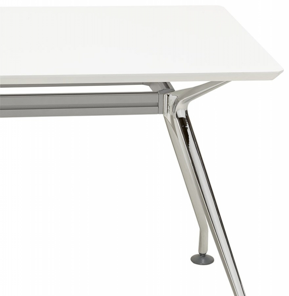 Birou premium alb MDF Milo 180x90 cm, picioare otel, design modern, OT00450WH - Kokoon [8]