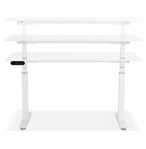 Birou electric alb Valko cu inaltime reglabila, 140x70 cm, picioare albe, OT01170WHWH - Kokoon [2]