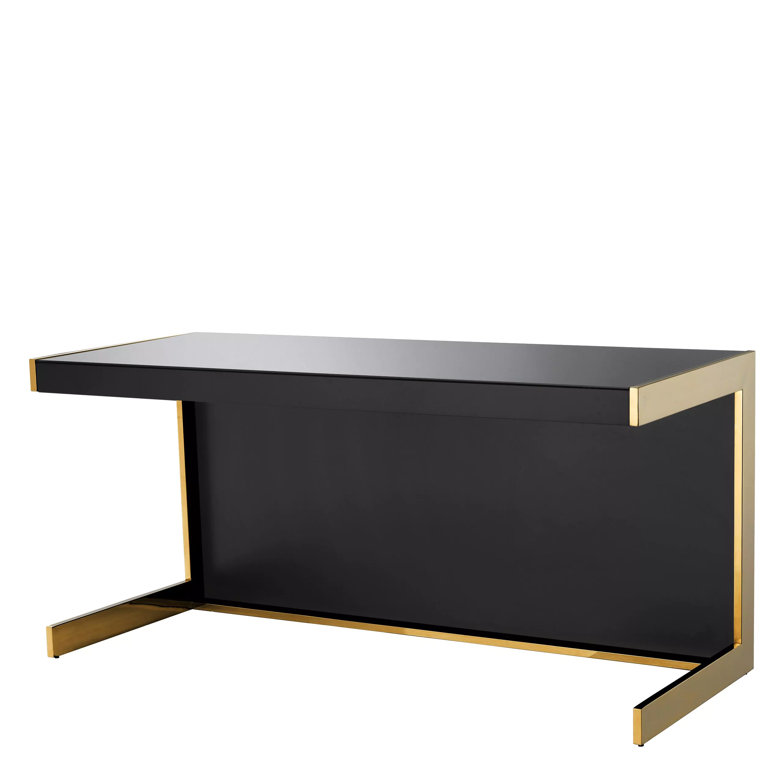 Birou Cosmo 160,5x65 cm, sticla neagra, MDF si otel | Eichholtz - 113681 [2]