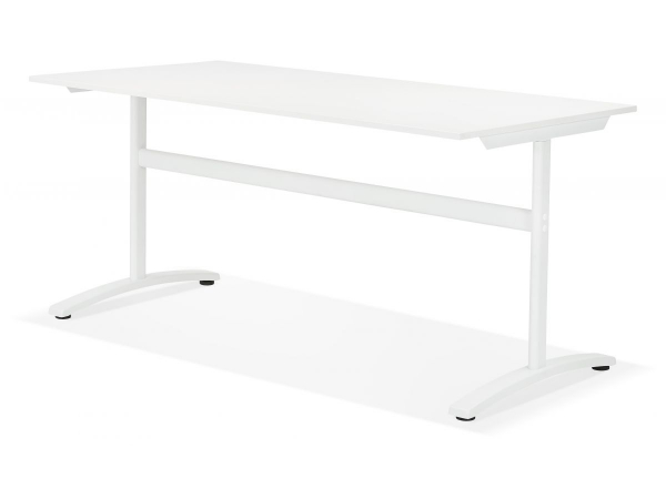 Birou cu blat alb Ovid 160x80 cm, picioare albe metal, OT00780WHWH - Kokoon [5]