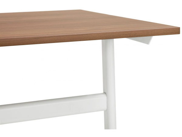 Birou cu blat lemn nuc Ovid 160x80 cm, picioare albe metal, OT00810WAWH - Kokoon [3]