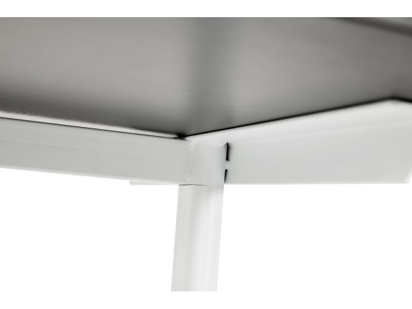 Birou cu blat negru Ovid 160x80 cm, picioare albe metal, OT00790BLWH - Kokoon [6]