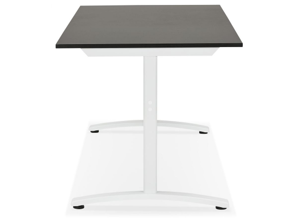 Birou cu blat negru Ovid 160x80 cm, picioare albe metal, OT00790BLWH - Kokoon [5]