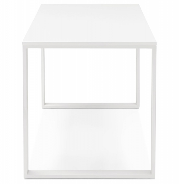 Birou alb lucios Ejo 150x70 cm blat lemn lacuit, picioare albe metal, OT00240WH - Kokoon [3]