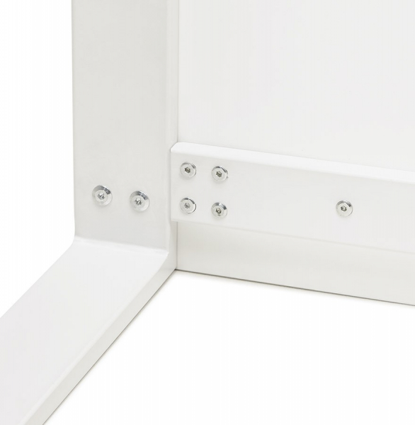 Birou alb lucios Ejo 150x70 cm blat lemn lacuit, picioare albe metal, OT00240WH - Kokoon [10]