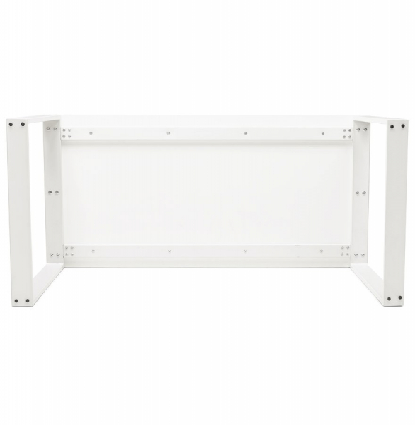 Birou alb lucios Ejo 150x70 cm blat lemn lacuit, picioare albe metal, OT00240WH - Kokoon [9]
