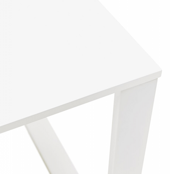 Birou alb lucios Ejo 150x70 cm blat lemn lacuit, picioare albe metal, OT00240WH - Kokoon [4]
