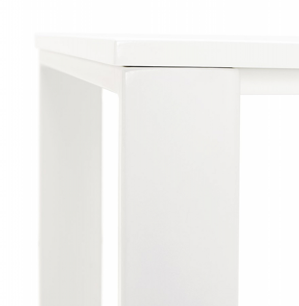 Birou alb lucios Ejo 150x70 cm blat lemn lacuit, picioare albe metal, OT00240WH - Kokoon [5]