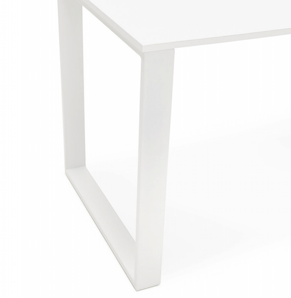 Birou alb lucios Ejo 150x70 cm blat lemn lacuit, picioare albe metal, OT00240WH - Kokoon [6]
