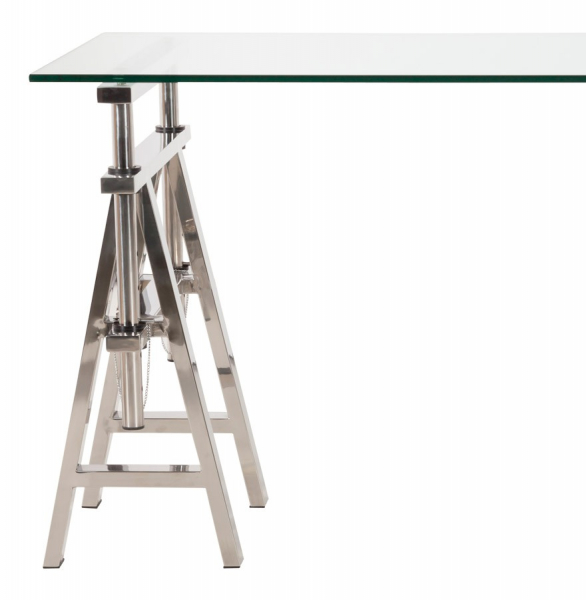Birou extavagant Vinity 150x70 cm sticla securizata transparenta, picioare otel inoxidabil, OT00130CL - Kokoon [4]