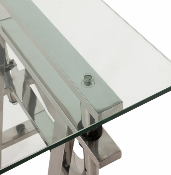 Birou extavagant Vinity 150x70 cm sticla securizata transparenta, picioare otel inoxidabil, OT00130CL - Kokoon [3]