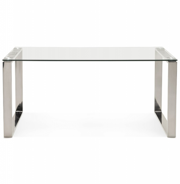 Birou premium Vitro 160x80 cm sticla transparenta securizata, picioare otel, OT00250CL - Kokoon [2]