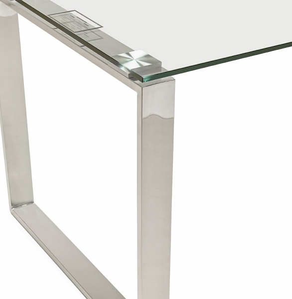 Birou premium Vitro 160x80 cm sticla transparenta securizata, picioare otel, OT00250CL - Kokoon [6]