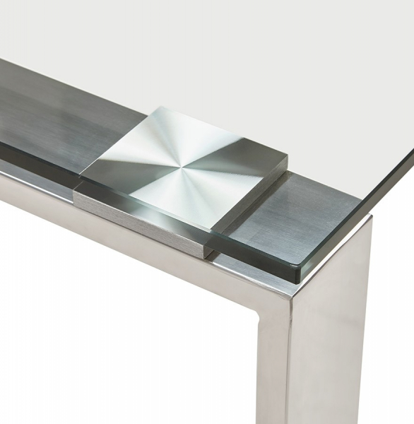 Birou premium Vitro 160x80 cm sticla transparenta securizata, picioare otel, OT00250CL - Kokoon [4]