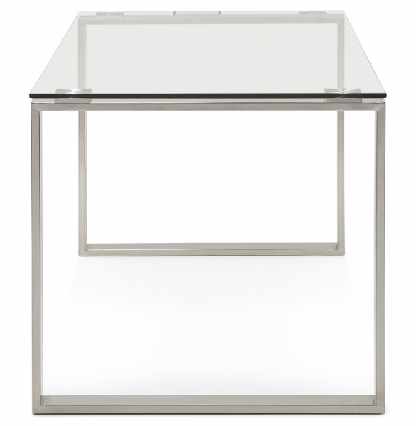 Birou premium Vitro 160x80 cm sticla transparenta securizata, picioare otel, OT00250CL - Kokoon [3]