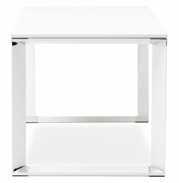 Birou modern alb Warner II 160x80 cm, pal melaminat, picioare albe otel, OT00160WH - Kokoon [3]