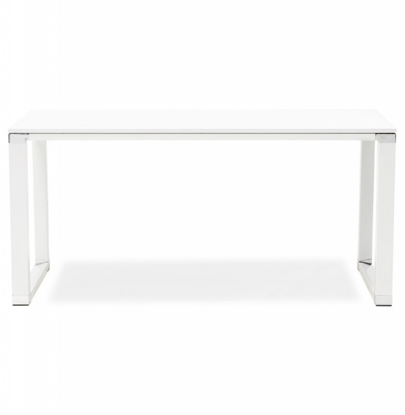 Birou modern alb Warner II 160x80 cm, pal melaminat, picioare albe otel, OT00160WH - Kokoon [2]