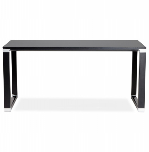 Birou modern negru Warner II 160x80 cm, pal melaminat, picioare negre otel, OT00180BL - Kokoon [2]