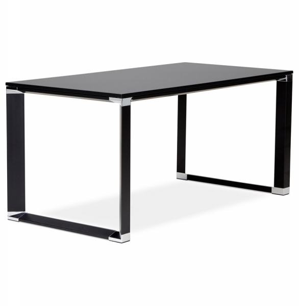 Birou modern negru Warner II 160x80 cm, pal melaminat, picioare negre otel, OT00180BL - Kokoon [4]